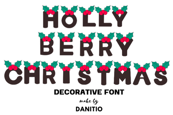 Holly Berry Christmas Font for Festive Crafts