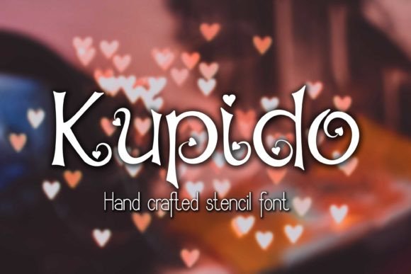 Kupido: A Heart-Decorated Stencil Font for Branding