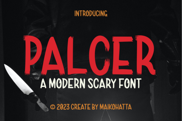 Palcer Typeface for Spooky Editorial Design