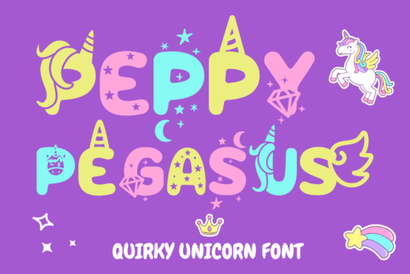 Peppy Pegasus Typeface for Whimsical Editorial Design