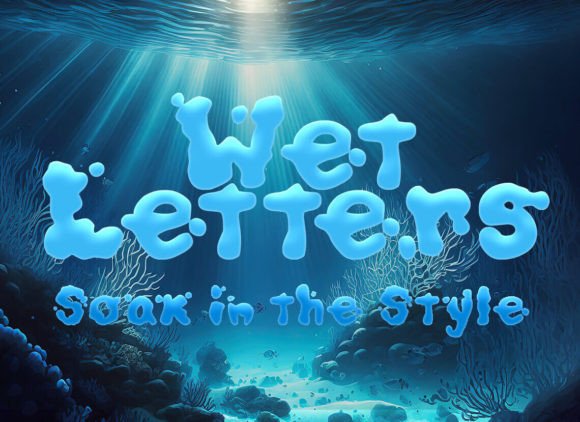 Wet Letters: A Fluid Decorative Typeface for Crafters